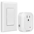 SURAIELEC Wireless Wall Switch Remote Control Outlet, No Wiring Needed, 100ft RF Range, Pre-Programmed, Expandable Remote Light Switch Kit for Plug in Pendant Light, Lamp, Small Electrical Appliance