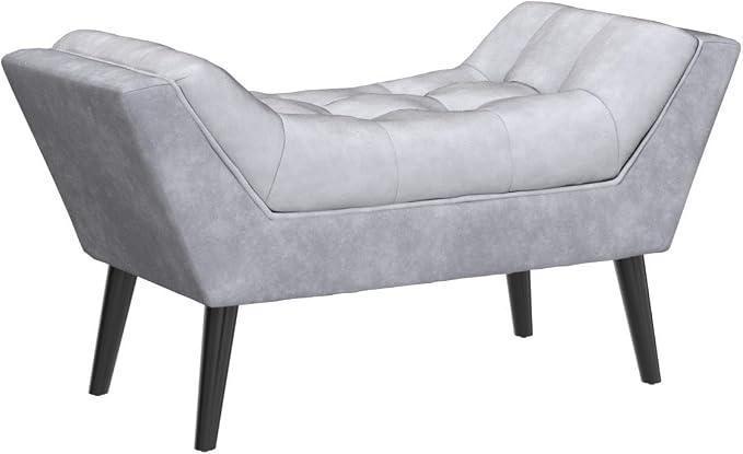 Upholstered Tufted Small Cute Bench Ottoman - Image 4
