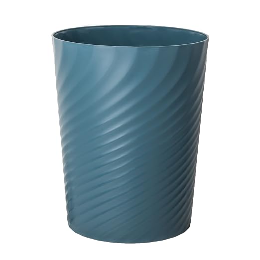 Plastic Small Bathroom Trash Can Wastebasket Garbage Can, Bluish Green | by UUJOLY