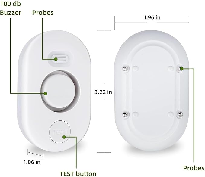 5 Pack Water Leak Detectors for Home, 100dB Water Sensor Alarm for Basement,Flood Leakage Detection Devices for Pipe/Drain/Sink/Faucet Drip Alert,Floor Flooding in Bathroom/Kitchen/Toilet/Laundry Room