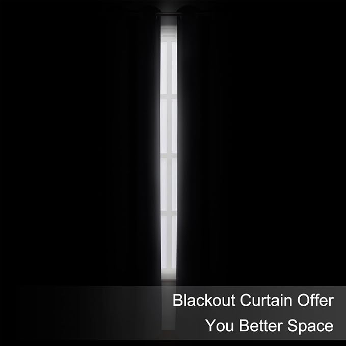 Dark Grey Blackout Curtains 52 x 63 Inch Length/Set of 2 Curtain Panels/Thermal - Image 3