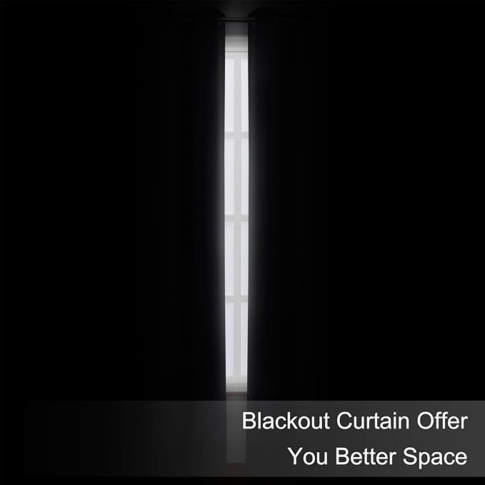 Blackout Curtains 42 x 63 inch/Dark Grey Curtains Set of 2 Panels/Thermal - Image 3