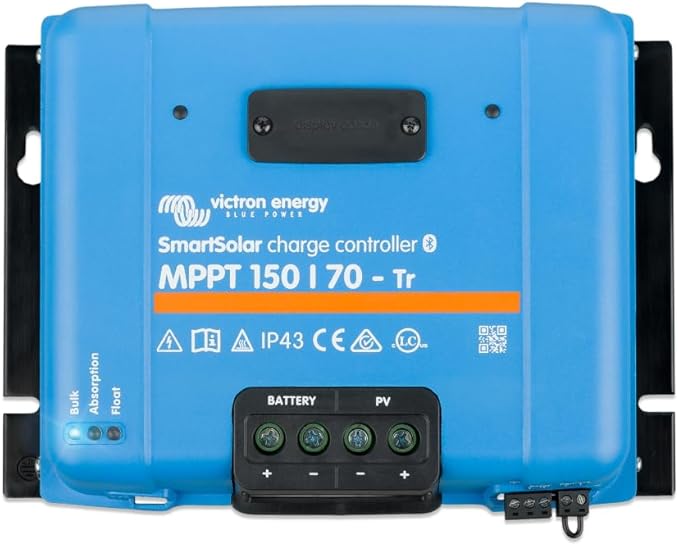 Victron Energy SmartSolar MPPT Tr Solar Charge Controller (Bluetooth) - Charge Controllers for Solar Panels - 150V, 70 amp, 12/24/36/48-Volt