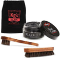 Kg's Shoe Shine Kit Includes Polish, Horsehair Brush, Applicator, and Storage Bag