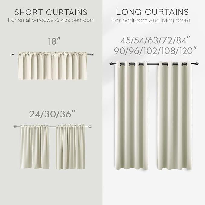 KOUFALL Short Curtains 45 Inch RV Camper Small Window Curtains, 2 Panels Set - Image 5