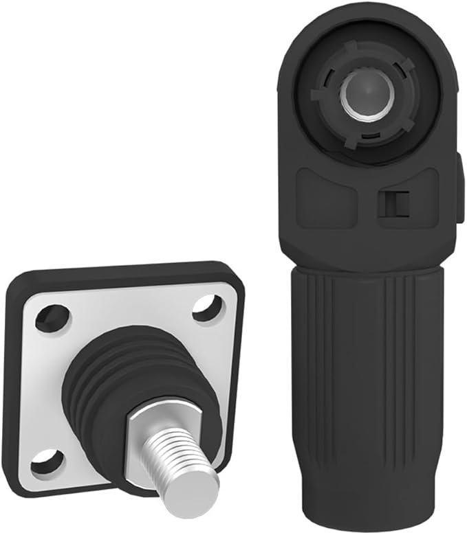 1 Set Battery Energy Storage Connector, Quick Plug Terminal High Current Connectors Right Angle Plug and Socket IP67 Waterproof Power Connector Stud Wiring Method 150A 35mm² (150A, Black)