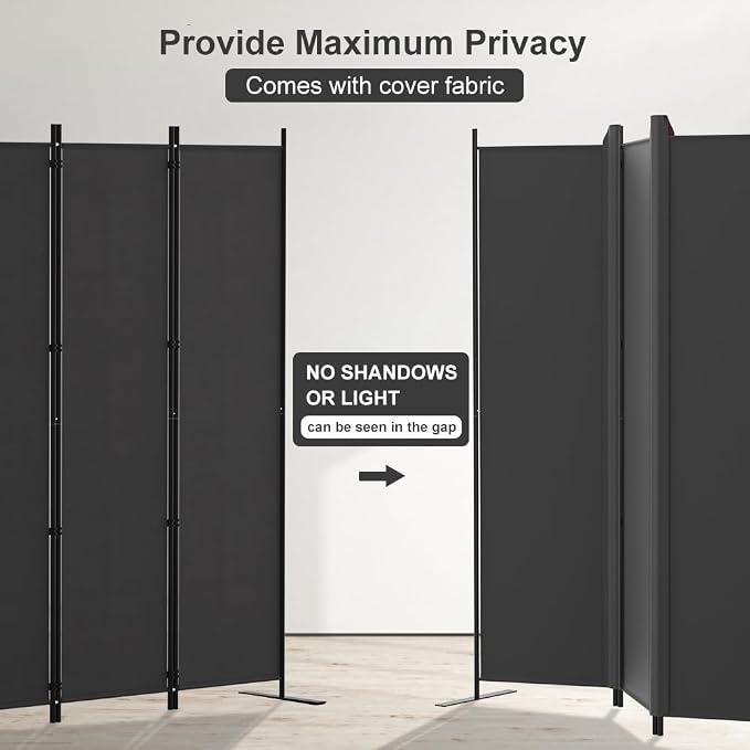 Kokorona 6 Panel Room Divider, 6FT Tall Folding Privacy Screen Wall Dividers - Image 5
