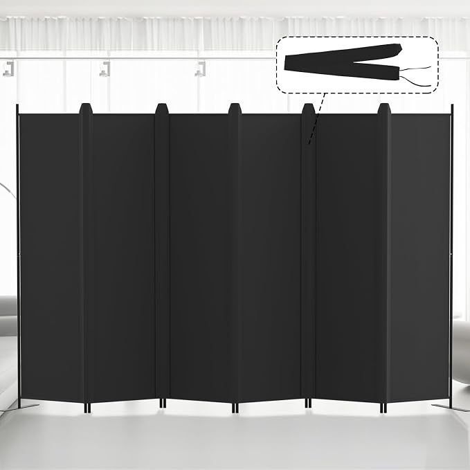 Kokorona 6 Panel Room Divider, 6FT Tall Folding Privacy Screen Wall Dividers by Kokorona