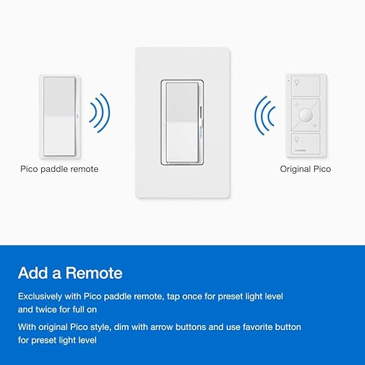 Lutron Diva Smart Dimmer Switch for Caséta Smart Lighting | No Neutral Wire Required | DVRF-6L-BL | Black