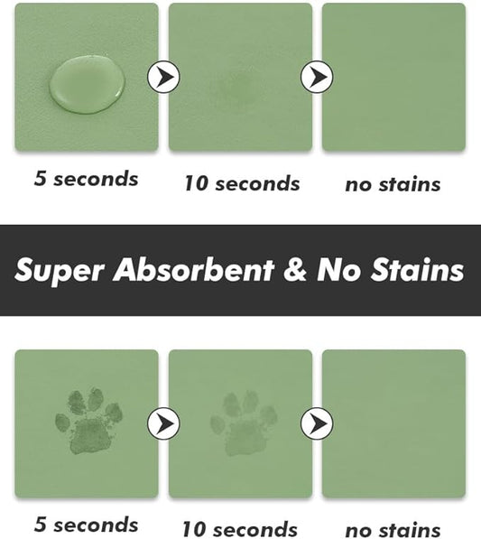 Absorbent Dog Food Mat-Dog Mat for Food and Water Bowl, Quick Dry Pet Food Mat, No Stains Cat Feeding mat, Cat Accessories Pet Supplies Mat for Messy Drinkers