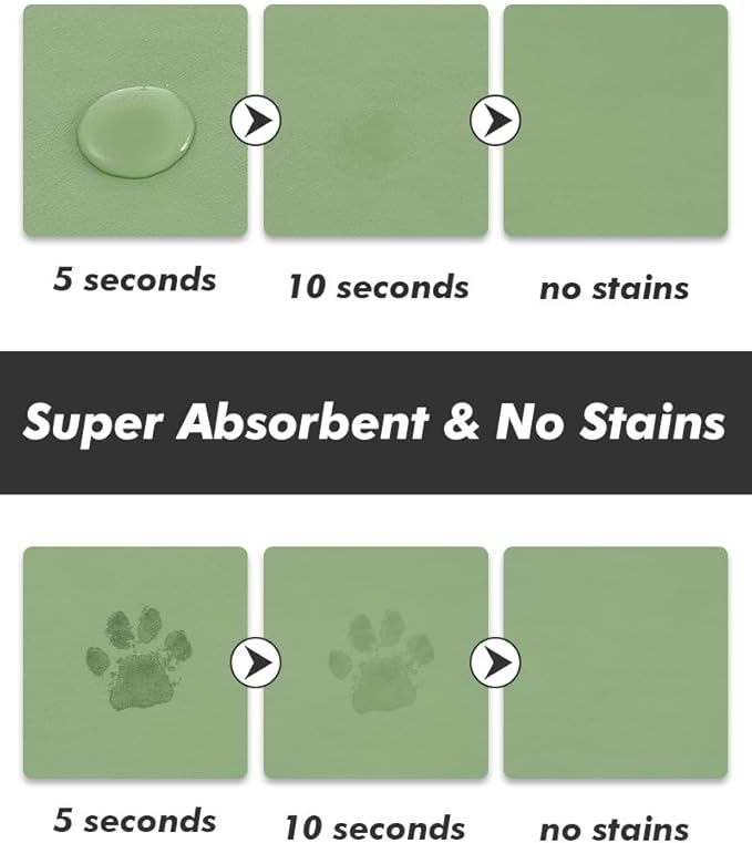 Absorbent Dog Food Mat-Dog Cat Mat for Food and Water Bowl, Quick Dry Pet Food Mat, No Stains Pet Feeding Pad, Cat Accessories Pet Supplies Mat for Messy Drinkers