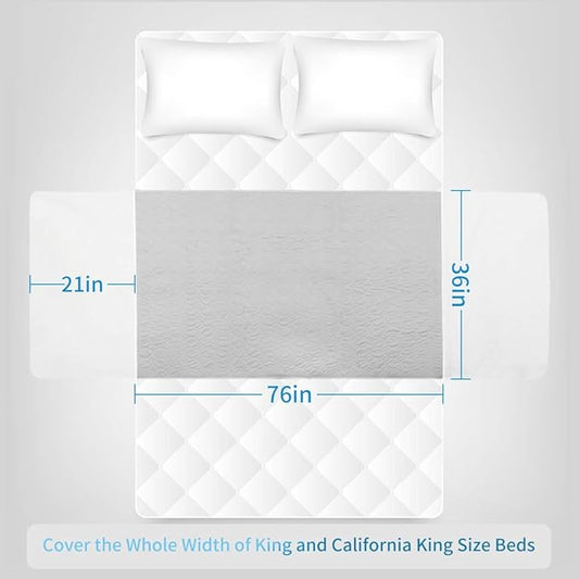 Reusable Bed Pad (XXL 36×76 Inch) - Waterproof, Washable and Nonslip Incontinence Underpads with Tuck-Ins for Adults and Pets (King, Cal-King)