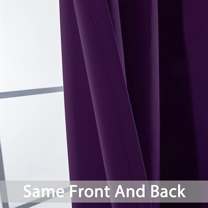 Yakamok Room Darkening Curtains 42x72 inch Length Purple-Living Room | 2 panels - Image 3