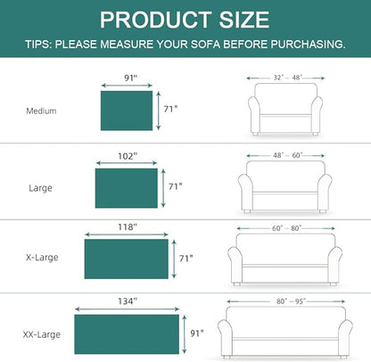 MYSKY HOME Sofa Covers, Couch Cover for 2 Cushion Couch, Geometrical Sectional Couch Covers for Dogs, Sofa Throws Sofa Slipcovers for Pets, & Kids (X-Large, 71" x 118", Yellow)