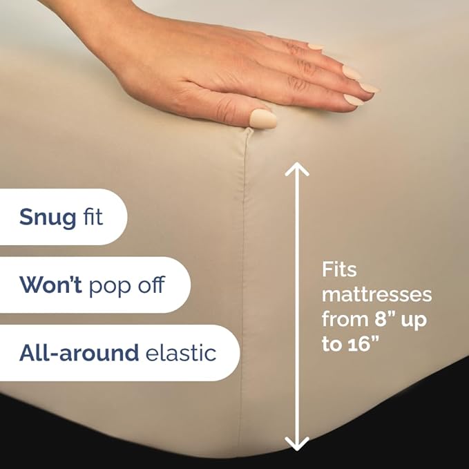 Full XL Bed Sheet Set - 4 Piece Extra Long Extended Full XL Sheets - Ultra-Soft, Breathable & Cooling - Fits 8” to 16" Mattress w/ Deep Pockets - 54" x 80" - Easy-Fit, Wrinkle & Fade Resistant - Cream