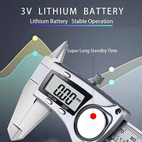 Simhevn Electronic Digital Caliper, inch/Millimeter/Fraction Conversion,LCD Screen displays 0-6" Caliper Measuring Tool, Automatic Shutdown, Suitable for DIY/Jewelry Measurement