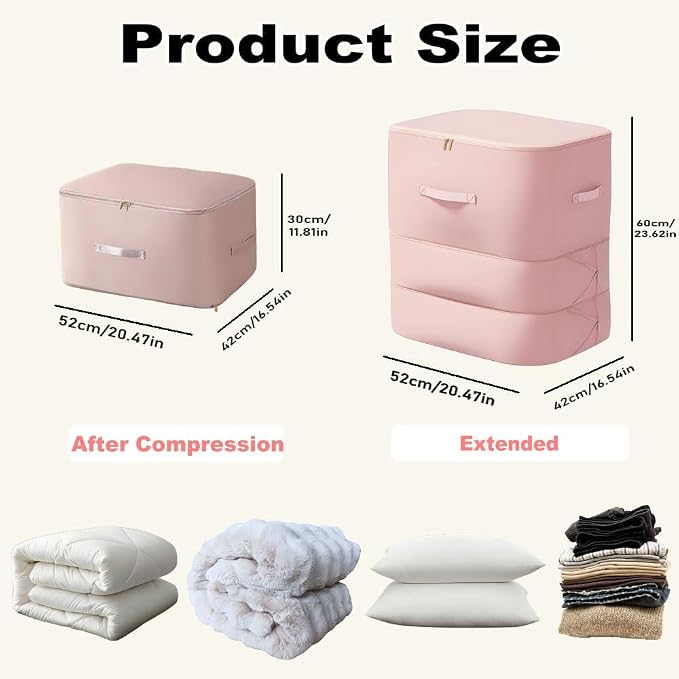 Comforter Storage Bag, Bedding & Blanket Self Compression Storage Organizer | - Image 3