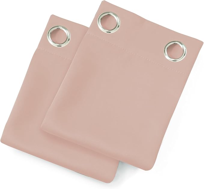 Blush Thermal Blackout Curtains/42 x 72 Inch/Set of 2 Panels Room Darkening - Image 9