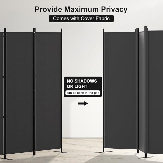 Kokorona 4 Panel Room Divider, 6FT Tall Folding Privacy Screen Wall Dividers - Image 5