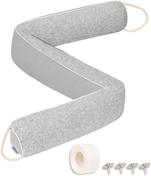 TORRAMI Under Door Draft Stoppers 30 Inch, Heavy Triangle Stop Draft Block Cold Air/Wind/Breeze Noise Blocker Door Sweeps Weather Stripping Bottom Seal Light Gray