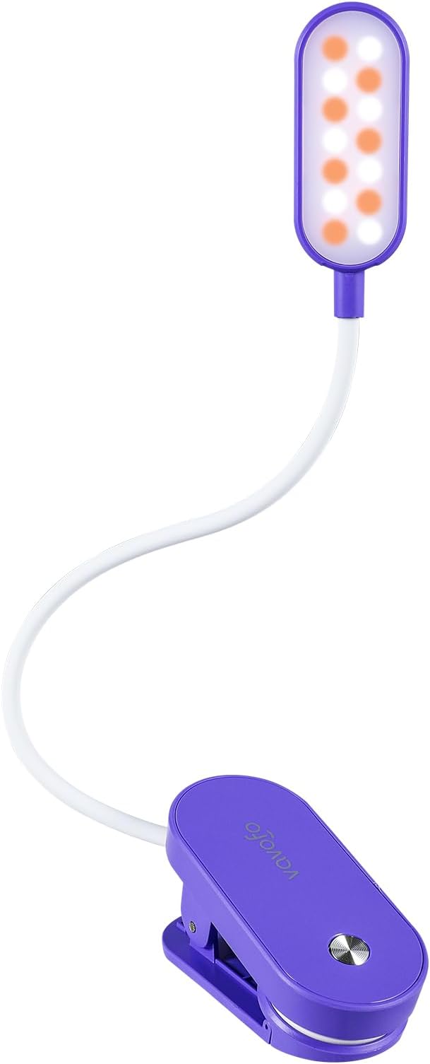 VAVOFO Rechargeable Book Light, 14 LEDs Eye Care Clip On Amber Reading Light by VAVOFO