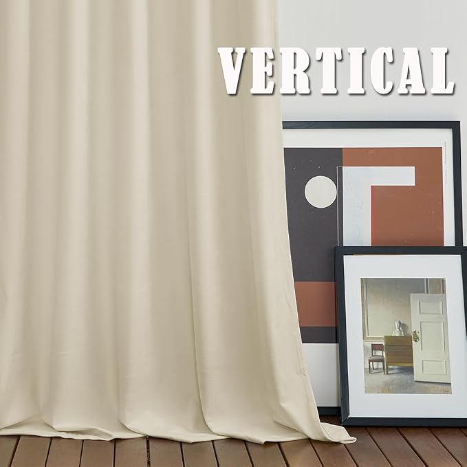 RYB HOME Beige Velvet Curtains 90 inches - Image 6