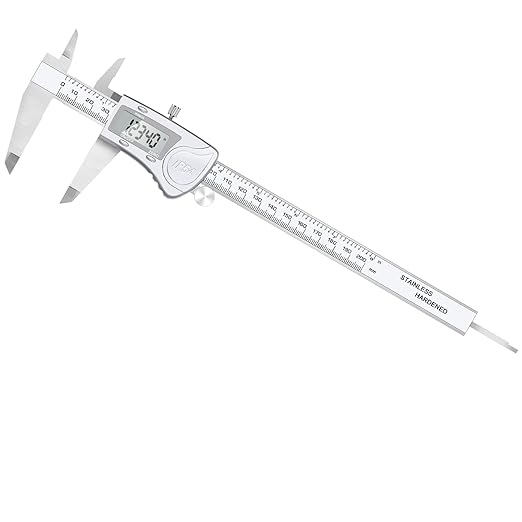 Simhevn Electronic Digital Calipers, inch and Millimeter Conversion,LCD Screen displays 0-6" Caliper Measuring Tool, Automatic Shutdown, Suitable for DIY/Jewelry Measurement (200mm Stainless Steel)