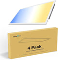 VocgoUU 4 Pack 2x4 LED Flat Panel Light Fixture, Drop Ceiling Office Lights 3000K/4000K/5000K Switchable, 30W/40W/50W Selectable, 0-10V Dimmable, Dustproof, ETL