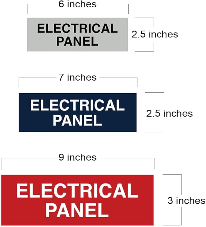 All Quality Basic Electrical Panel Sign - Fire Regulation Safety Compliance Sign - Blue/Gold - Medium (10 Pack)