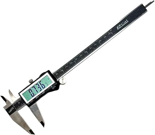 iGAGING EZCal Digital Caliper 0-8"/200 mm - IP54 Electronic Caliper with Extra-Large LCD Display - Quick & Accurate Measurements in Inch, Metric, & Fraction Modes - Includes Case, Manual, & Battery