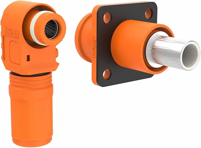 1 Set Battery Energy Storage Connector, 150A 35mm² High Current Connectors Quick Plug Terminal Orange Right Angle Plug and Socket IP67 Waterproof Power Adapter Crimping Wiring (150A, Orange)