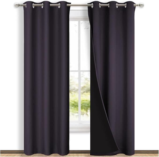 NICETOWN Blackout Curtains 80 inches Long, 2 Pieces, Full Light Blocking Drapes by NICETOWN