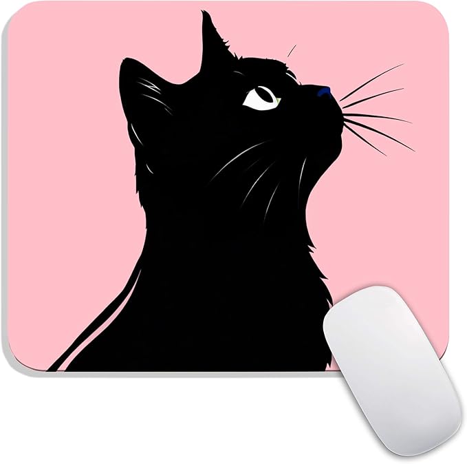 Armanza Square Mouse Pad Cat,Personalized Premium-Textured Custom Mouse Mat Design,Washable Mousepad Lycra Cloth,Non-Slip Rubber Base Computer Mouse Pads for Wireless Mouse