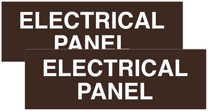 All Quality Basic Electrical Panel Sign - Fire Regulation Safety Compliance Sign - Dark Brown - Small (2 Pack)