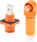 1 Set Battery Energy Storage Connector 150A 35mm² High Current HV Connectors Quick Plug Terminal Right Angle Plug and Socket IP67 Waterproof Power Adapter (Orange, 150A)