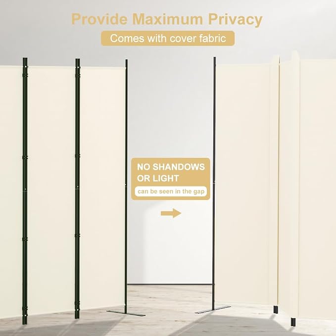 Kokorona 6 Panel Room Divider, 6FT Tall Folding Privacy Screen Wall Dividers - Image 5