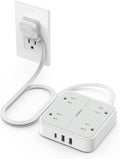 TESSAN Surge Protector Flat Extension Cord 3 Ft, Ring Plug Power Strip | 4 by TESSAN
