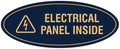 Signs ByLITA Oval Electrical Panel Inside Sign (Navy Blue/Gold) - Large