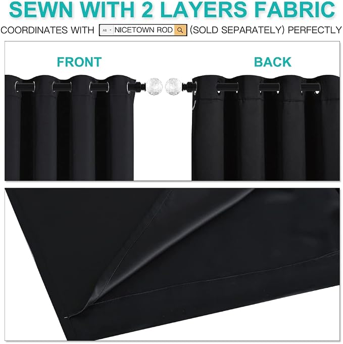 NICETOWN High-End Thermal Curtains, Full Blackout Curtains 84 Inches Long - Image 5