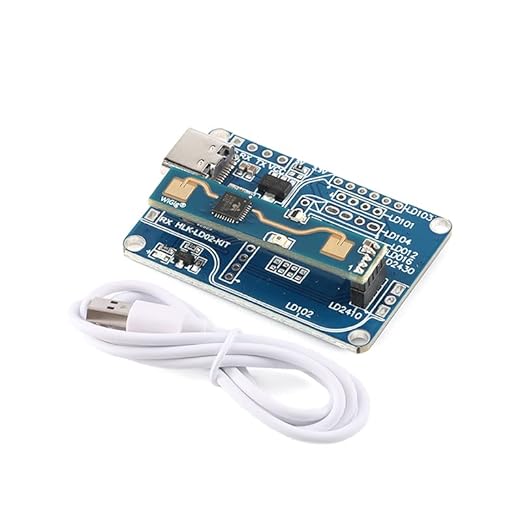 JESSINIE HLK-LD2410B 24GHz Human Presence Radar Module Test Kit with Bluetooth LD2410 Smart Human Detection Sensor Module Board with Bluetooth Test Kit