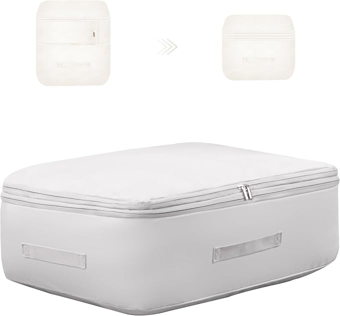 Ultra Space Saving Self Compression Organizer, Comforter Storage Bag by Fivaran