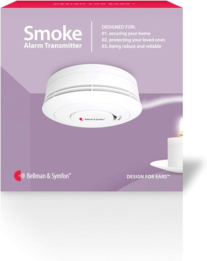 Bellman & Symfon Smoke and Fire Alarm Transmitter – Visit Smart Home System Component - Deaf and Hard of Hearing – Emergency Alert Fire Detector for Seniors and Assisted Living Safety
