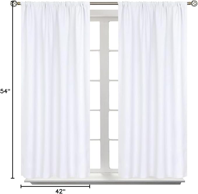 BGment Pure White Curtains 54 Inches Length - Image 8