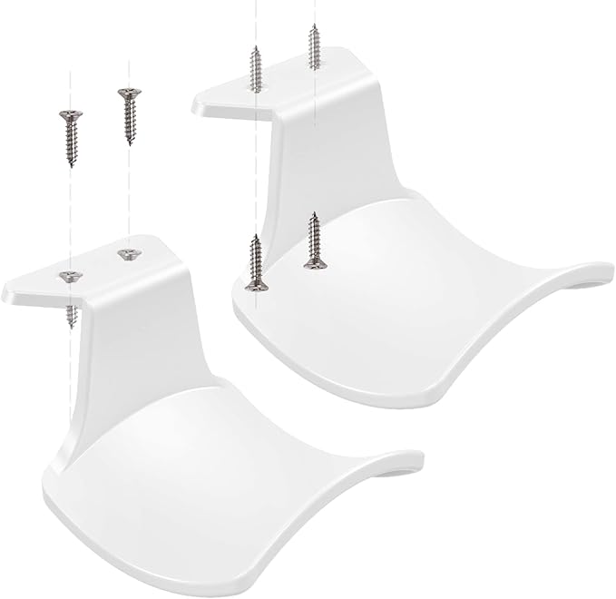 SIROLISA 2-Pack Headphone Stand Hanger Wall Hooks, Save Space Headset Stand Holder for Universal Gaming Headset Airpods Max Sony Bose Beats, Strong Adhesive with Screws, White