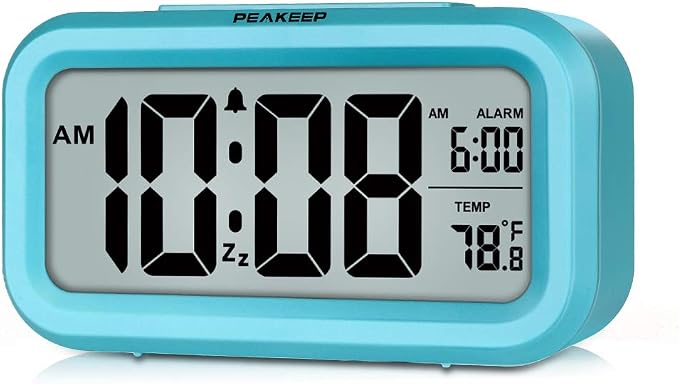 Peakeep Night Light Digital Alarm Clock Battery Operated Indoor Temperature | by PEAKEEP
