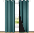 NICETOWN Sea Teal Full Shade Curtain Panels, Sea Teal, Pair of Thermal by NICETOWN