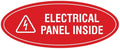 Signs ByLITA Oval Electrical Panel Inside Sign (Red) - Large