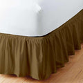 Sleepwell Taupe Solid, Full Size Ruffled Bed Skirt 15 Inch Drop Split Corner,100 Percent Pure Egyptian Cotton 400 Thread Count, Wrinkle & Fade Resistant