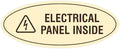 Signs ByLITA Oval Electrical Panel Inside Sign (Ivory/Dark Brown) - Small 2 Pack