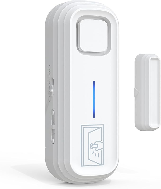 Sanjie Door Alarm with Instant and Delayed Alerts 30s/1min/2min/4min, Door Window Ajar Alarms for Kids Safety/Home Security, Volume 0-120dB, Left Open Alert for Freezer Fridge Home, 1 Sensor